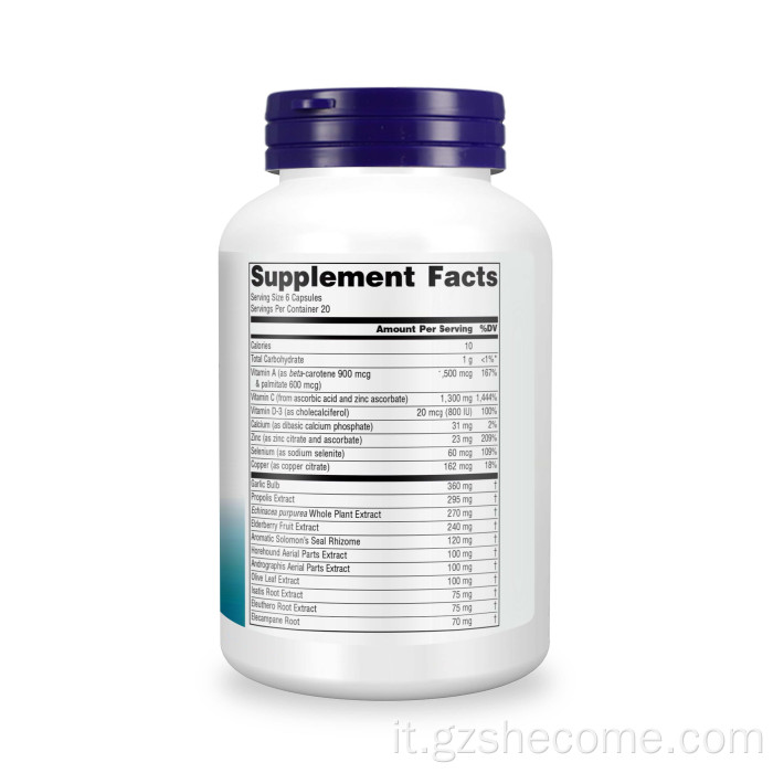 Capsule di supporto immunitario avanzato Shecome Salute immunitaria